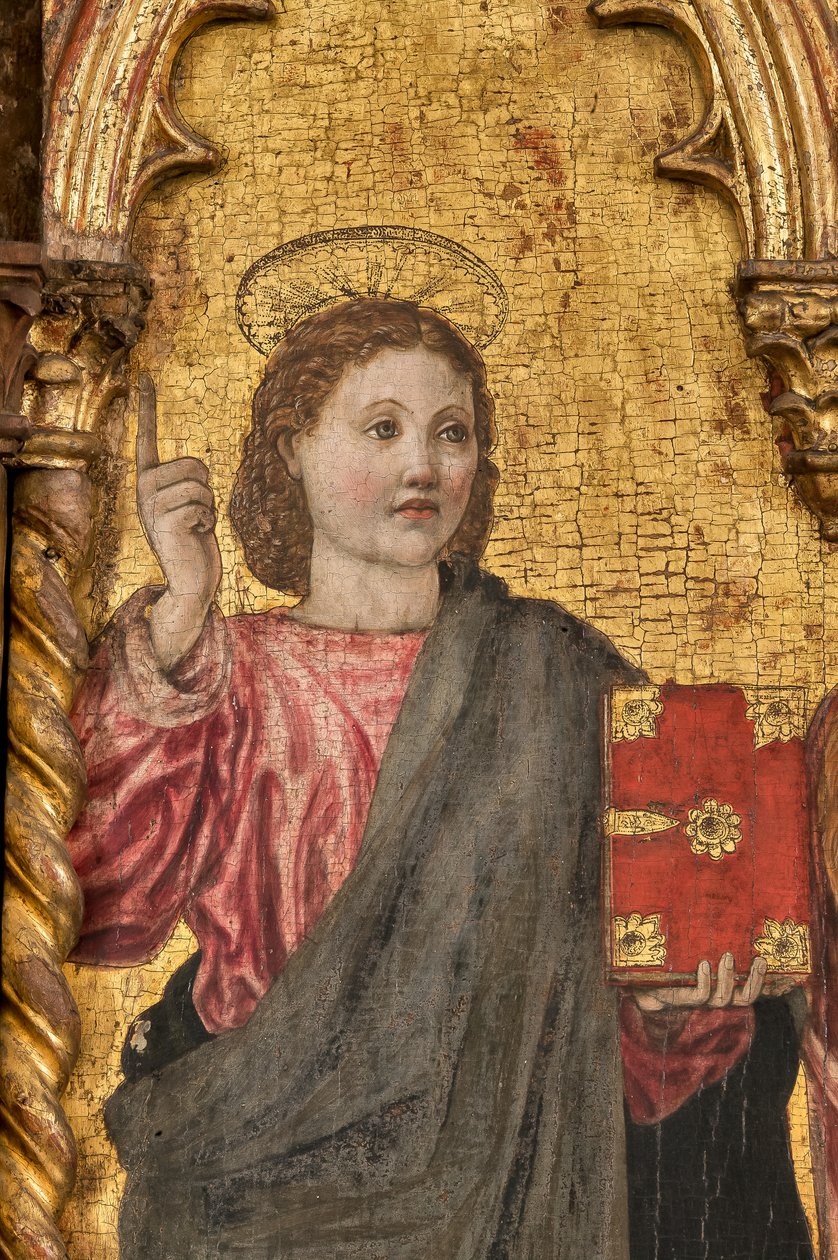 Szűz és szentek koronázása, poliptichon arany alapon, 2384569 részlet (tempera a panelen) alkotó: Agnolo and Bartolomeo degli Erri