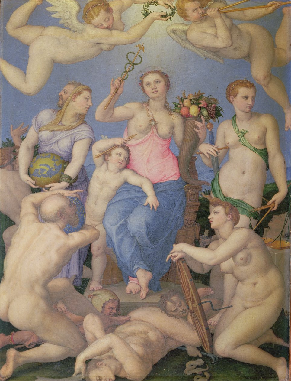 A boldogság allegóriája, 1567 körül (olaj, réz) alkotó: Agnolo Bronzino