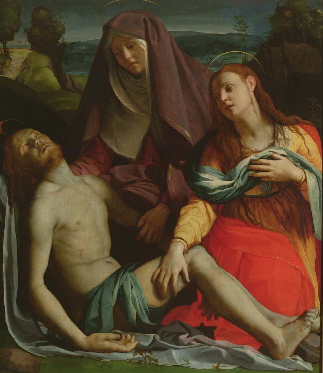 Halott Krisztus Szűz és Mária Magdolna között alkotó: Agnolo Bronzino