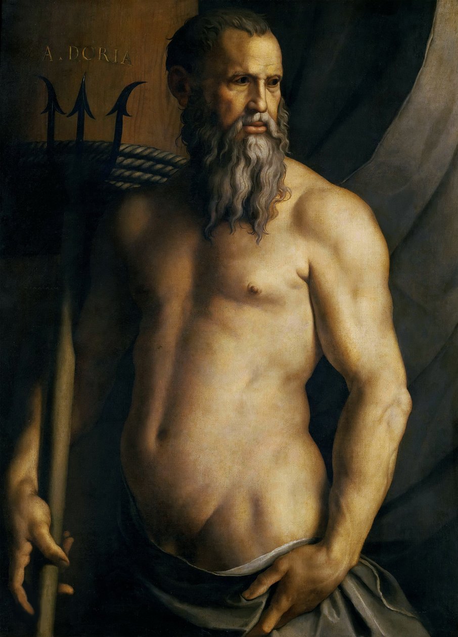 Andrea Doria portréja, mint Neptunusz, 1545 körül. alkotó: Agnolo Bronzino