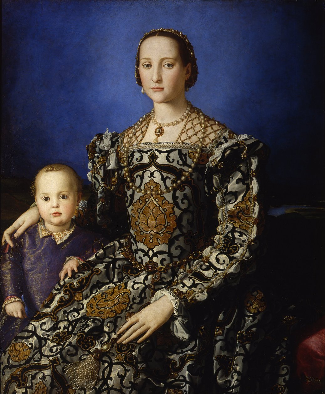 Toledói Eleanor portréja fiával, Giovannival, 1545 körül alkotó: Agnolo Bronzino