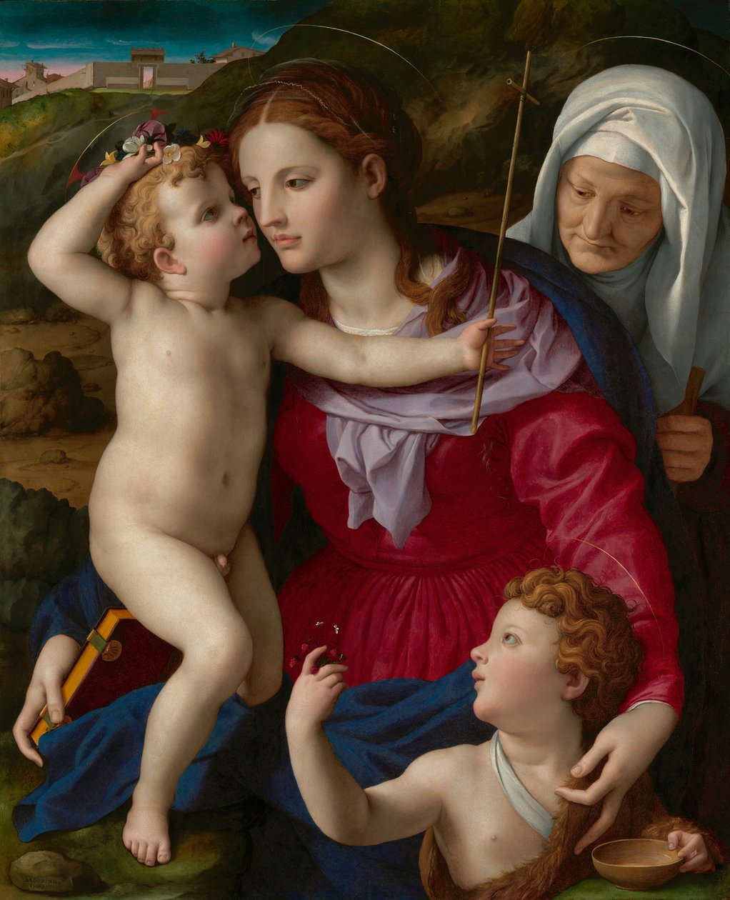 Szűz Mária a gyermekkel, Szent Erzsébettel és Keresztelő Szent Jánossal alkotó: Agnolo Bronzino