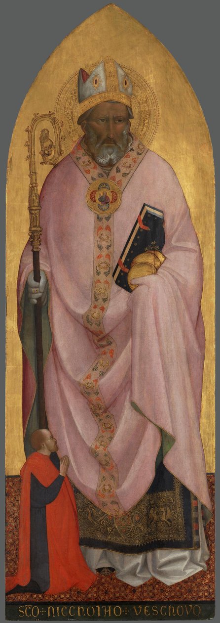 Hl. Nikolaus von Bari mit einem Stifter alkotó: Agnolo Gaddi