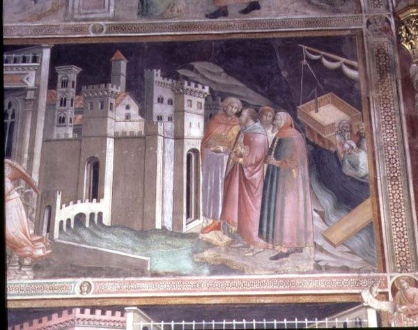 A szent öv legendája, részlet a Szűz életéből a Cappella della Sacra Cintola-ból alkotó: Agnolo Gaddi
