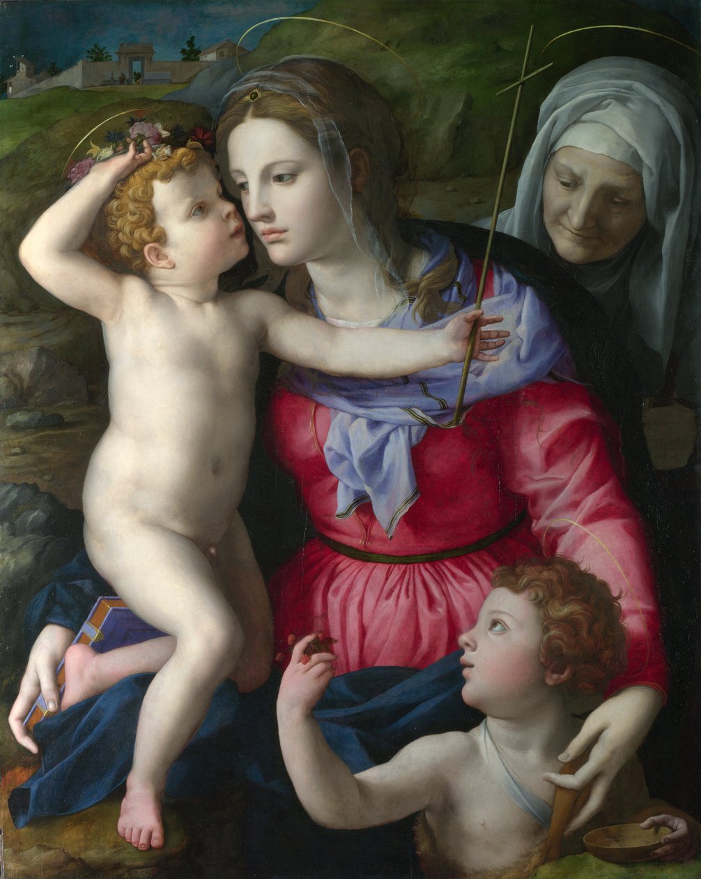 Bronzino, Agnolo (1503-1572) A Madonna és a gyermek Keresztelő Szent Jánossal és Szent Erzsébettel Olaj fán c.1540 National Gallery, London 101,6x81,3 alkotó: Agnolo Bronzino