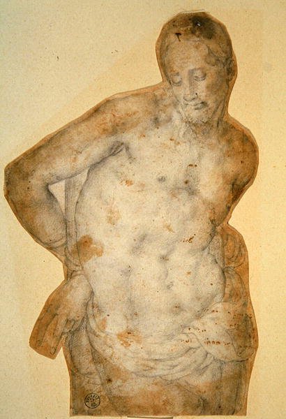 Krisztus az oszlopnál (kréta papíron) alkotó: Agnolo Bronzino