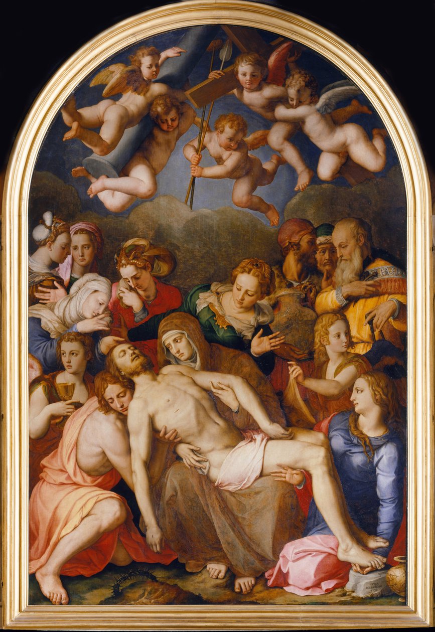 La descente de Croix - Leszállás a keresztről - Bronzino, Agnolo (1503-1572) - 1553 - Olaj, fa - 263x175 - Palazzo Vecchio, Firenze alkotó: Agnolo Bronzino