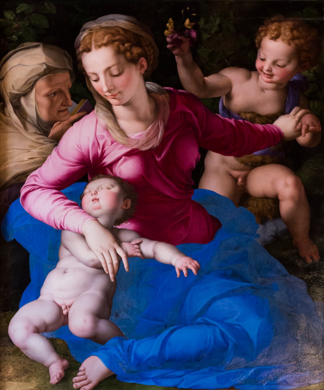 Madonna és alvó gyermek, Szent Erzsébet és Szent Giovannino alkotó: Agnolo Bronzino