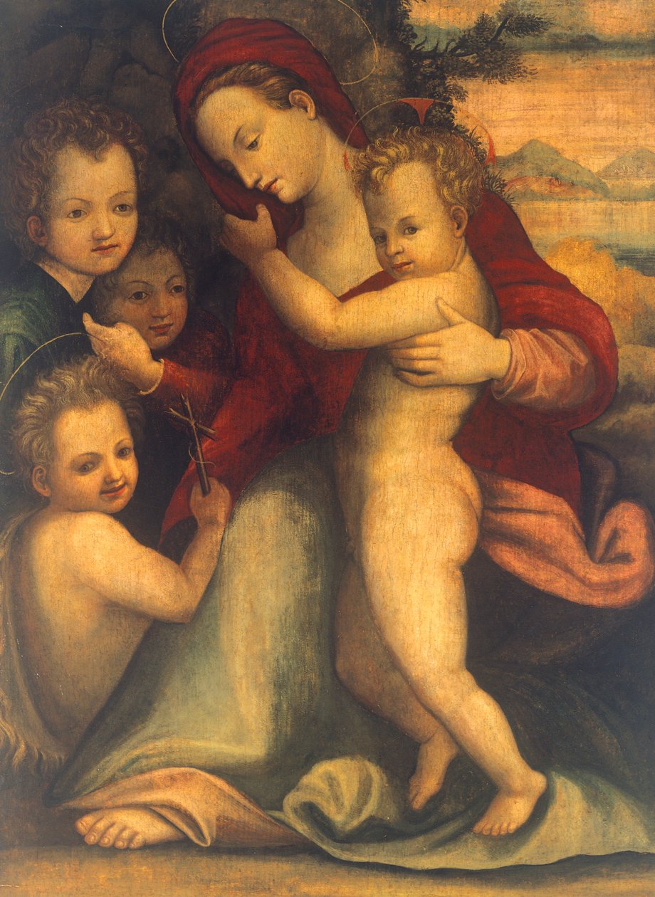 Madonna gyermekkel, Szent Jánossal és angyalokkal alkotó: Agnolo Bronzino