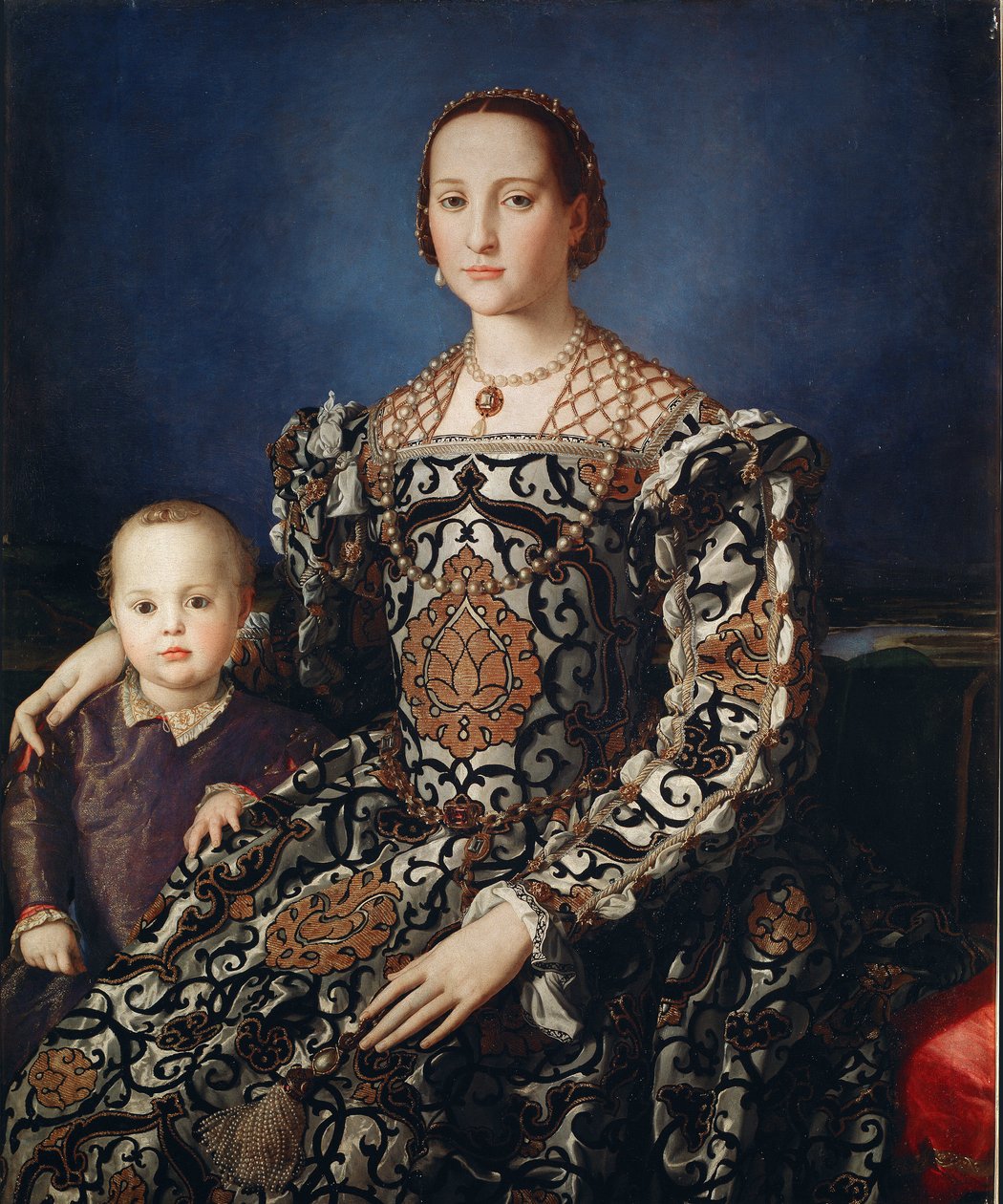 Eleonora da Toledo portréja fiával, Giovannival – Olaj, vászon alkotó: Agnolo Bronzino
