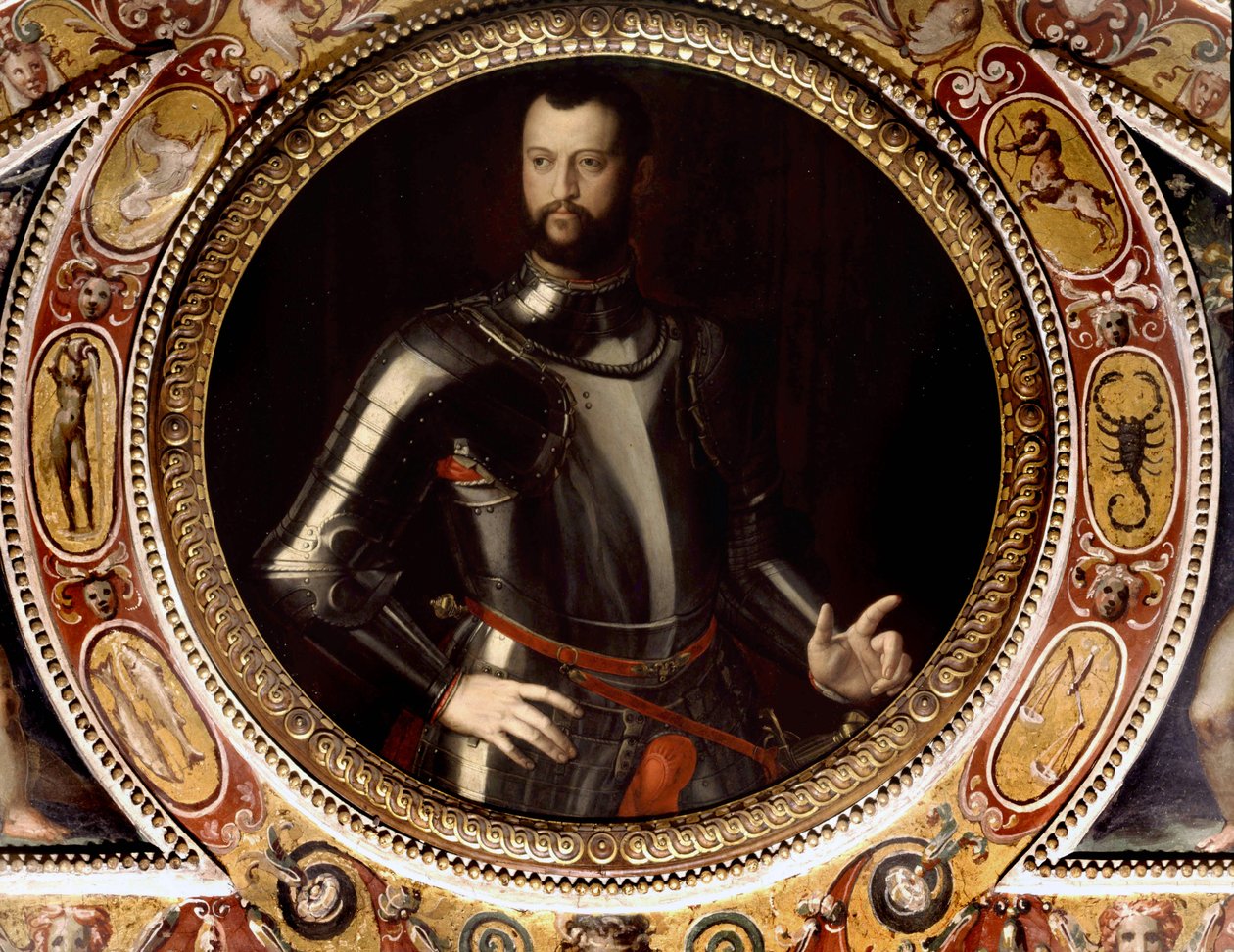 Jean de Medici dit Jean des Bandes Noires (Giovanni Dalle Bande Nere) (1498-1526) portréja, Bronzino (1503-1572) - A firenzei Palazzo Vecchioban őrzött festmény alkotó: Agnolo Bronzino