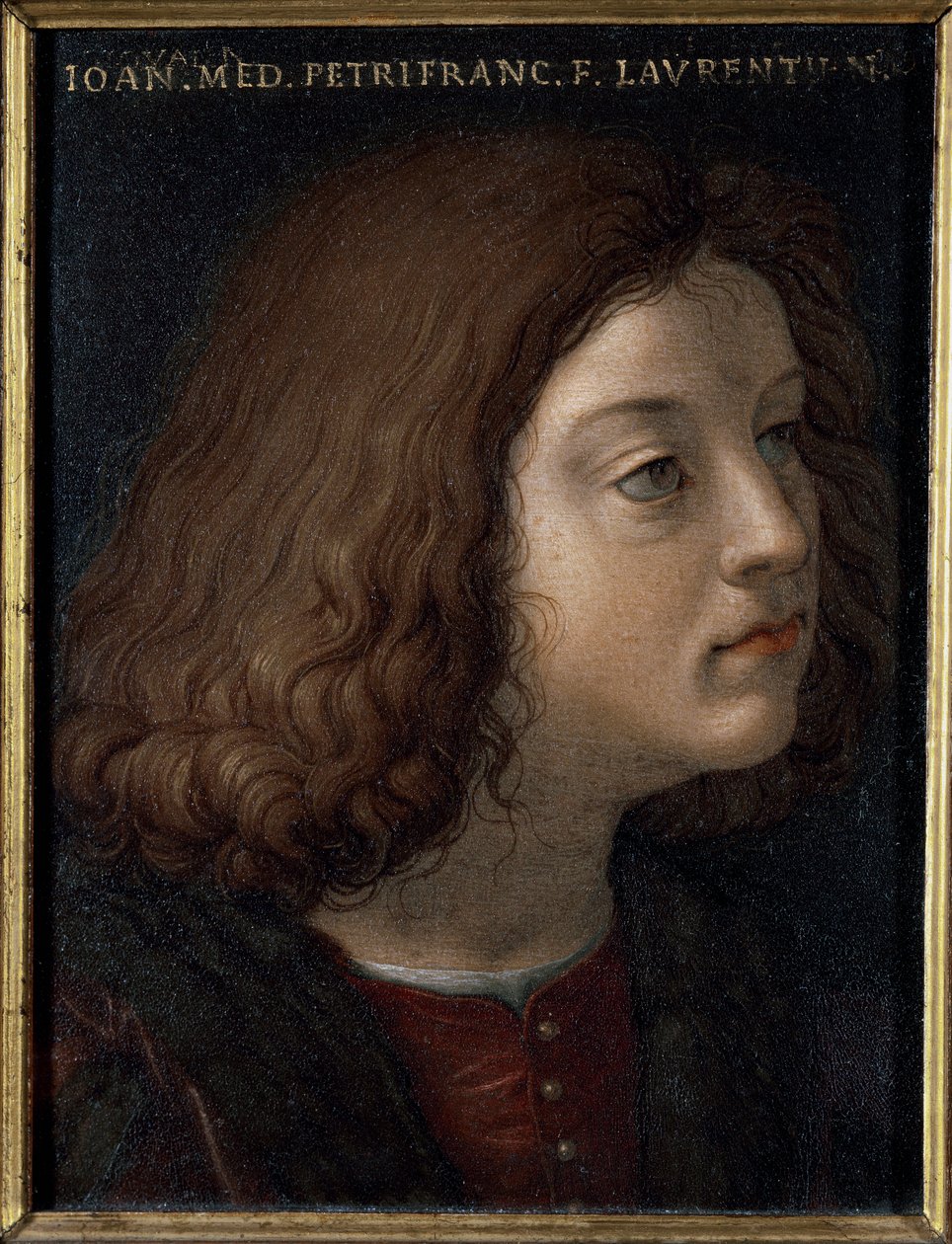 Medicis János portréja dit il Popolano (1467-1498) (Giovanni de Medici il Popolano portréja) Bronzino (Agnolo di Cosimo) festménye (1503-1572) 1551 Méret 15x12 cm Florence Palazzo Medici Riccardi alkotó: Agnolo Bronzino
