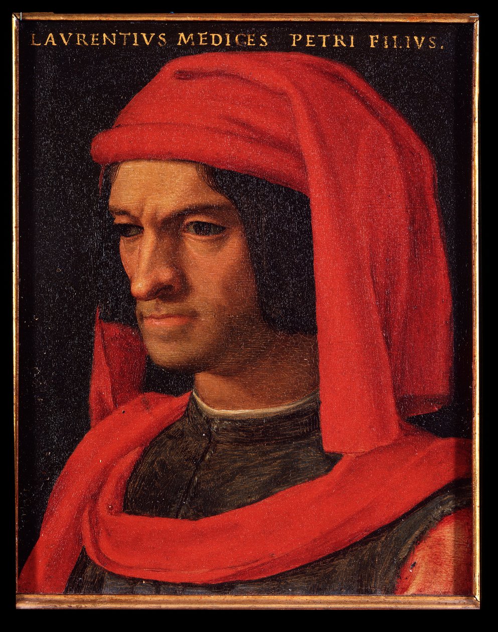 Laurent, the Magnificent (Lorenzo il Magnifico) portréja (olaj, réz) alkotó: Agnolo Bronzino