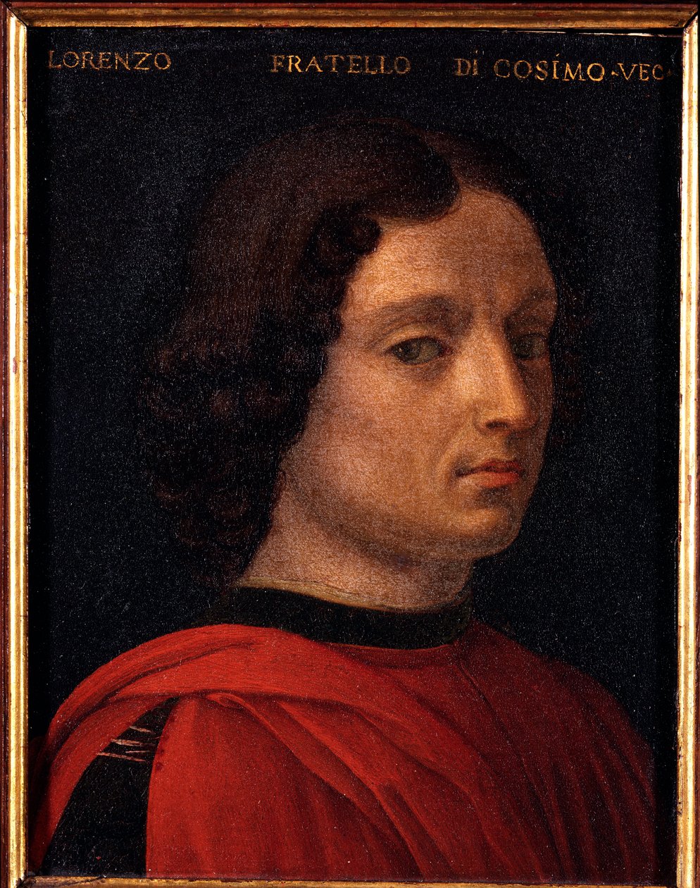 Lorenzo de Medici (1394-1440) portréja Allori Angelo di Cosimo dit Bronzino (1503-1572) festménye 16. század V 15x12 cm Medici-Riccardi palota (Medici Riccardi) Firenze alkotó: Agnolo Bronzino