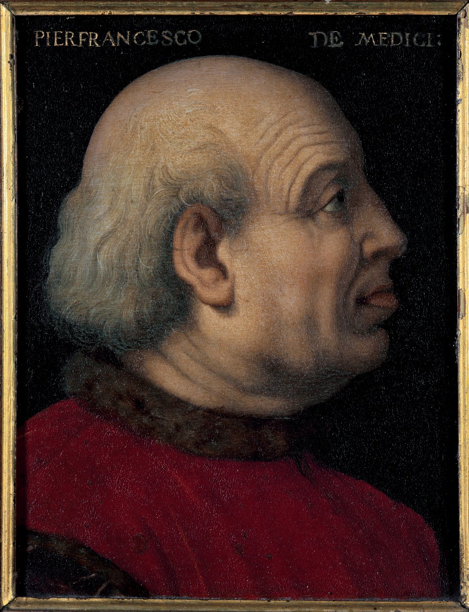 Idősebb Pierfrancesco di Lorenzo de Medicis (1430-1476) portréja Bronzino (Agnolo di Cosimo) festménye (1503-1572) Méretek 15x12 cm alkotó: Agnolo Bronzino