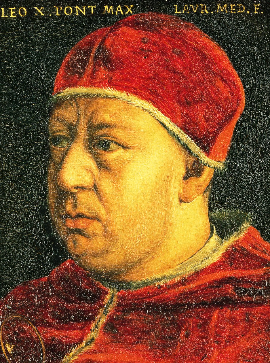 X. Leó pápa portréja (Giovanni di Lorenzo de Medici, Firenze alkotó: Agnolo Bronzino