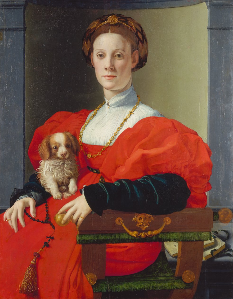 Vörös ruhás hölgy portréja, 1533 körül (vegyes technika, nyárfa) alkotó: Agnolo di Cosimo Bronzino