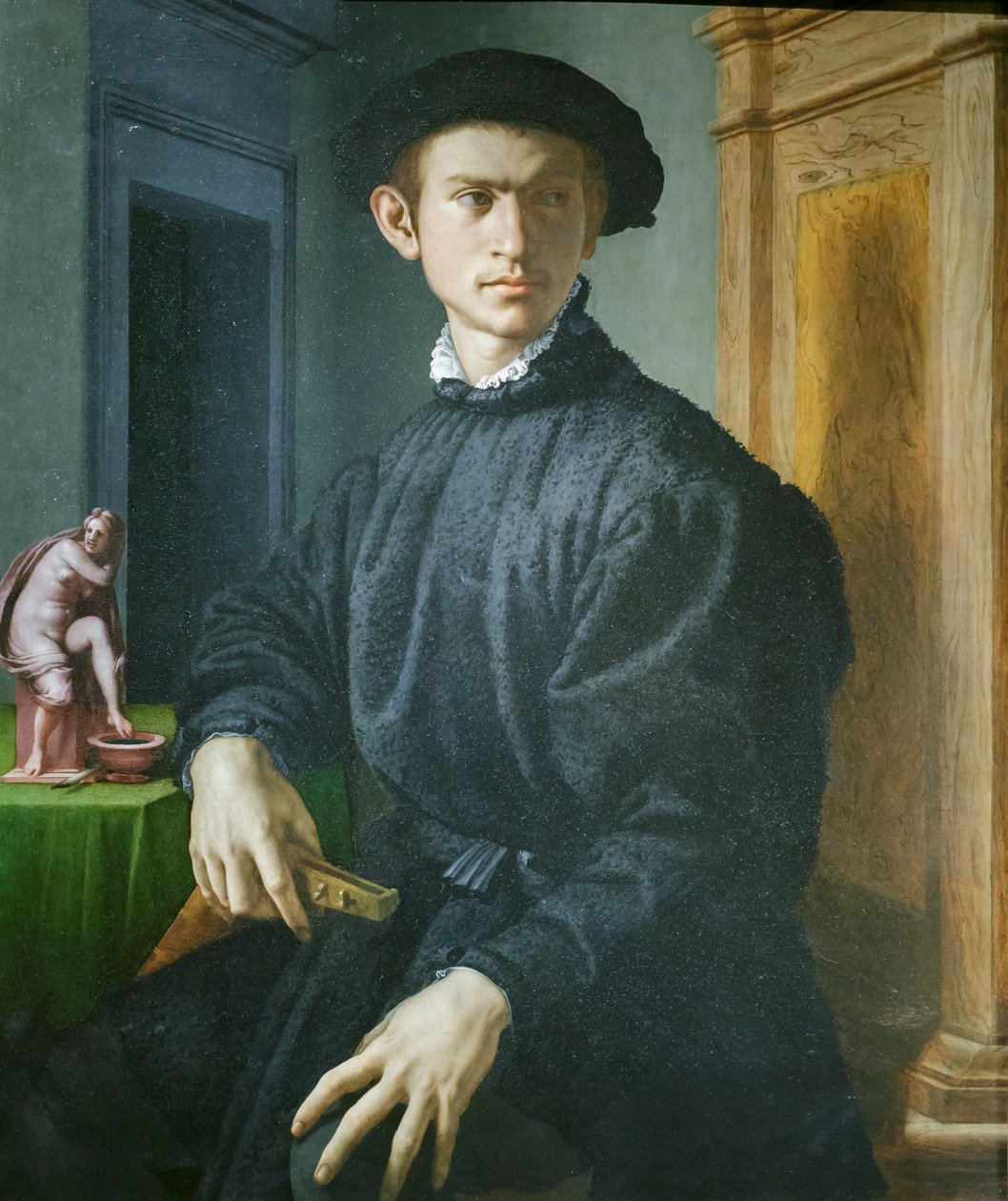 Egy fiatal férfi portréja lanttal alkotó: Agnolo Bronzino