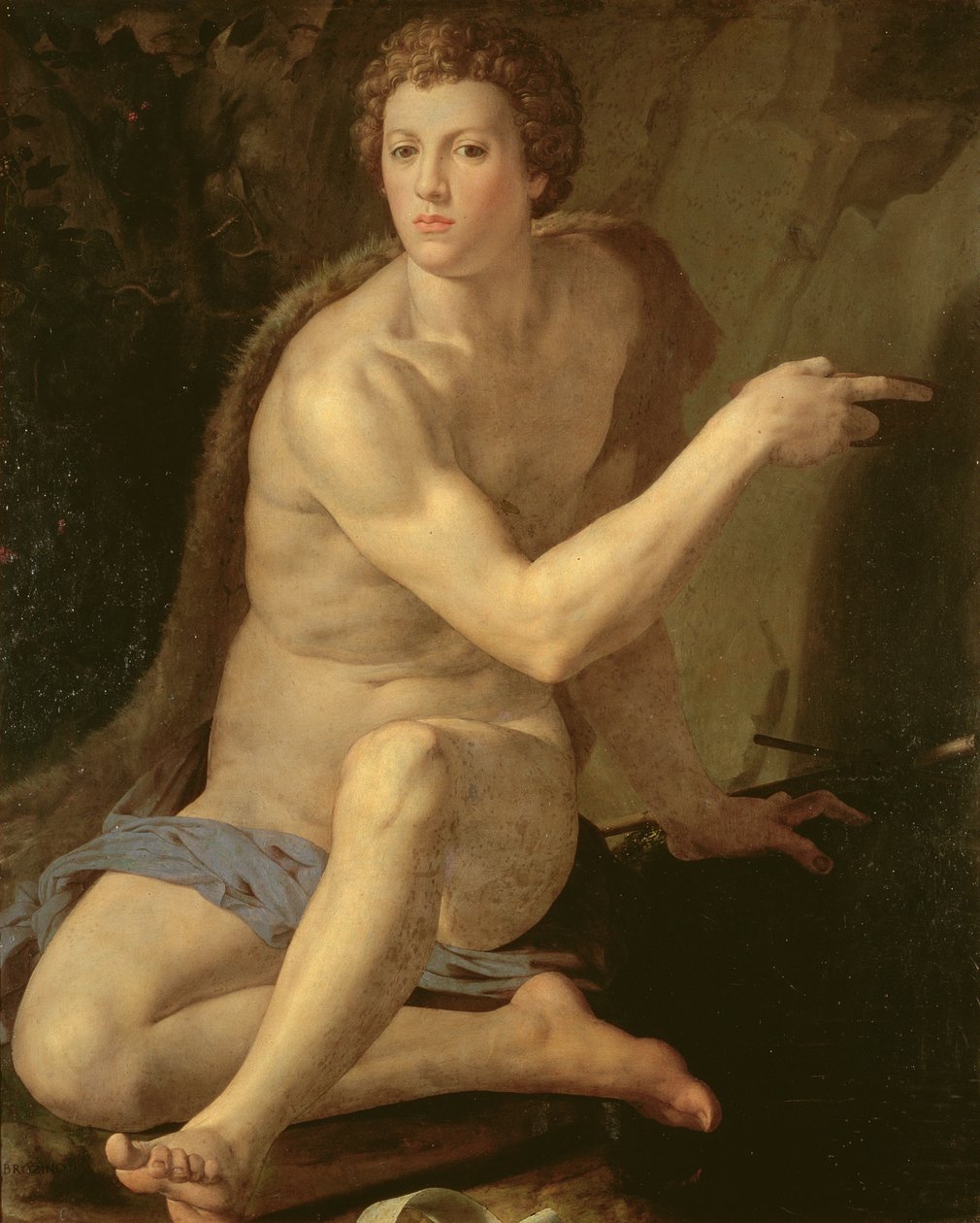 Keresztelő Szent János (olaj, tábla) alkotó: Agnolo Bronzino