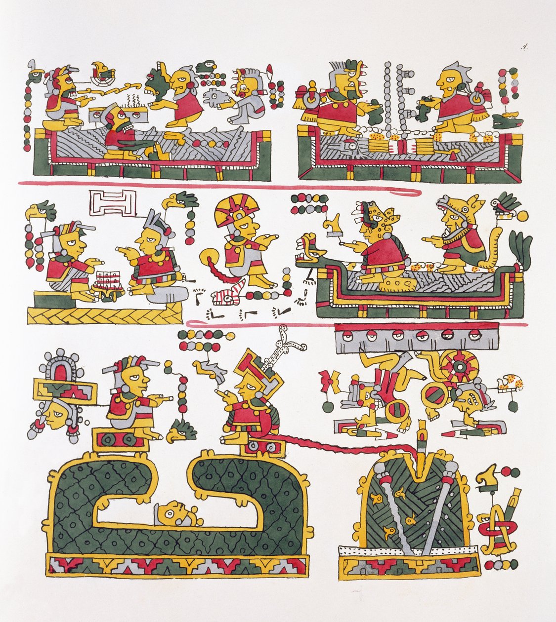 Illusztráció Edward King (1795-1837) Lord Kingsborough "Antiquities of Mexico" című művéből, kiadva 1831-48-ban. alkotó: Agostino Aglio