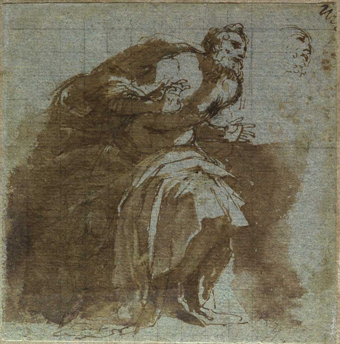 Meglepett szenilis alak részlete alkotó: Agostino Carracci