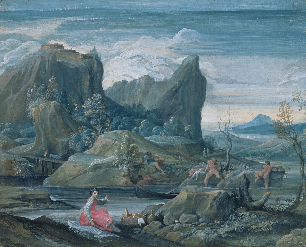 Táj fürdőzőkkel alkotó: Agostino Carracci