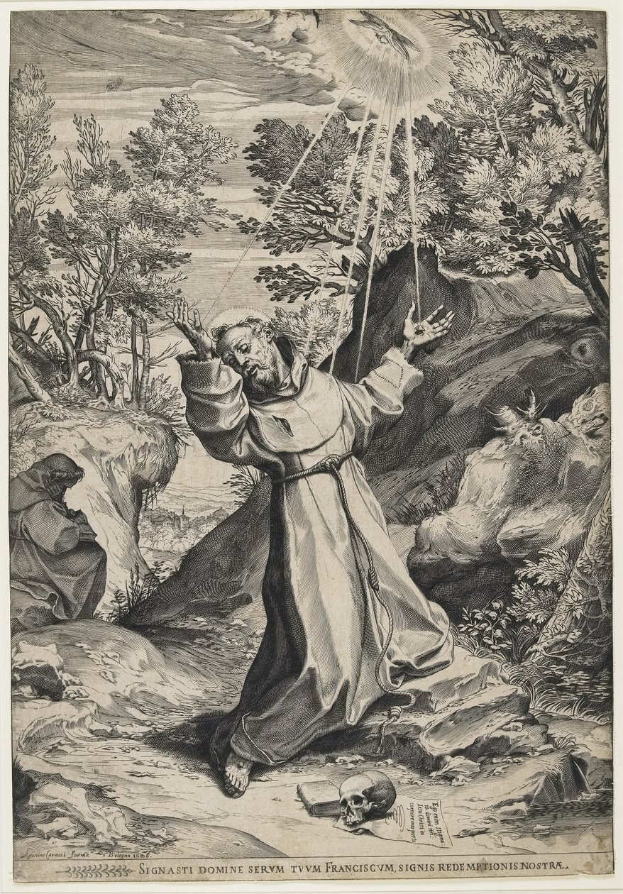 Szent Ferenc felveszi a stigmákat, 1586 alkotó: Agostino Carracci