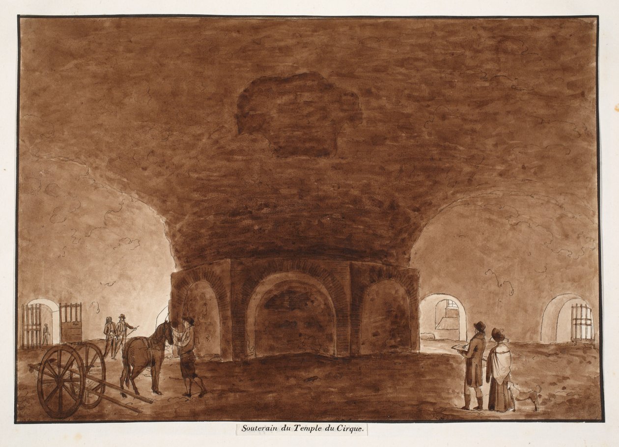 A Cirkusz templomának alagsora, 1833 (barna mosással készült rézkarc) alkotó: Agostino Tofanelli