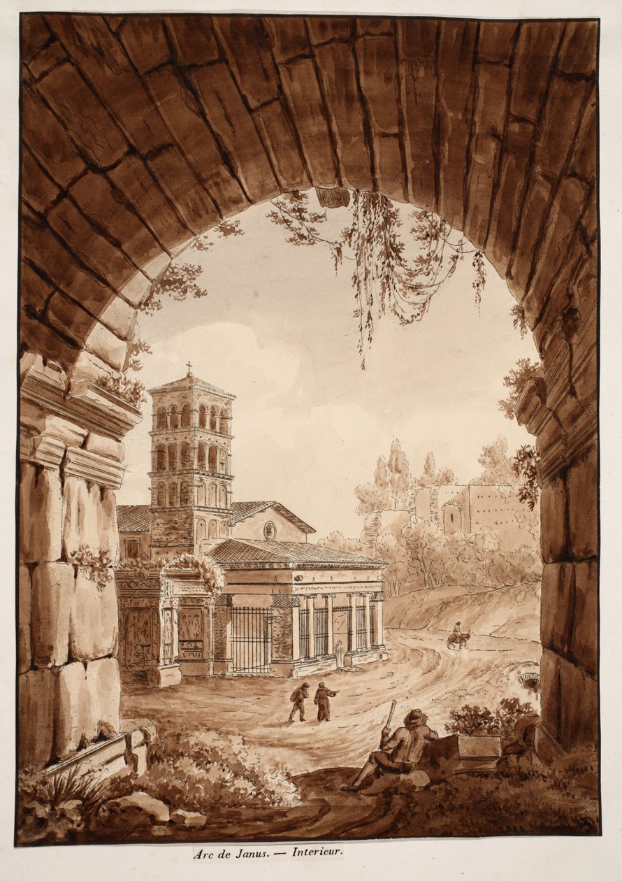 Janus boltív belseje, 1833 (barna mosású rézkarc) alkotó: Agostino Tofanelli