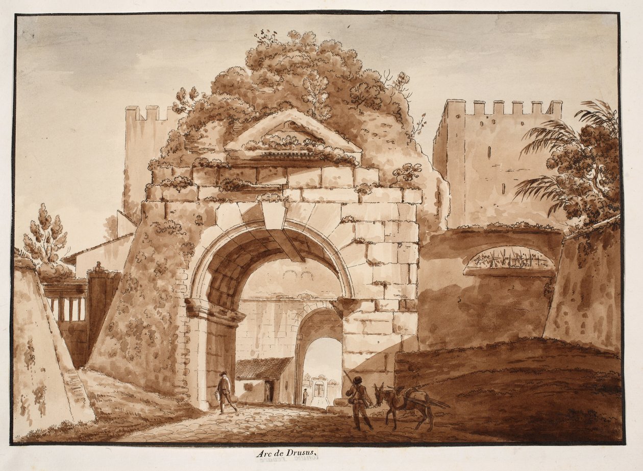 Drusus boltíve, 1833 (barna mosással készült rézkarc) alkotó: Agostino Tofanelli