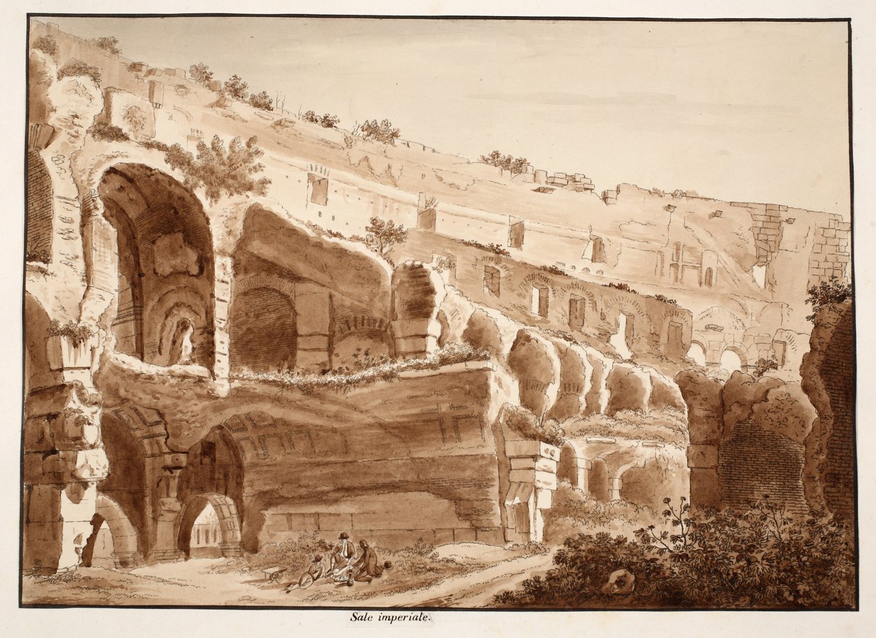A birodalmi szoba, 1833 (barna mosással készült rézkarc) alkotó: Agostino Tofanelli