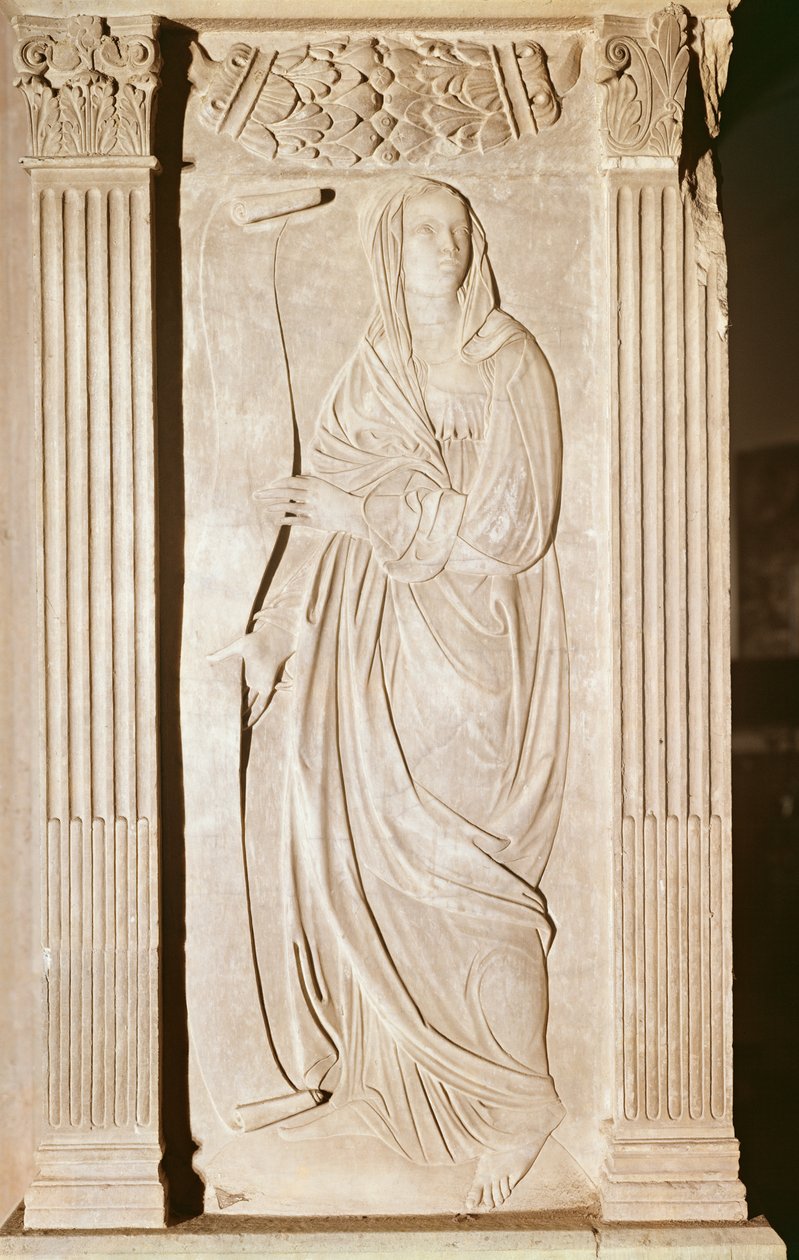 Matematika, 1450 körül (márvány) alkotó: Agostino di Duccio