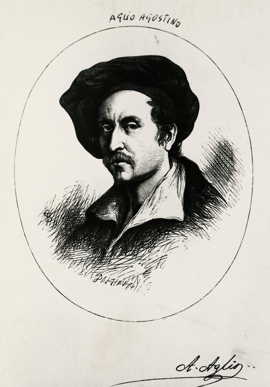 Agostino Aglio önarcképe (metszet) alkotó: Agostino Aglio