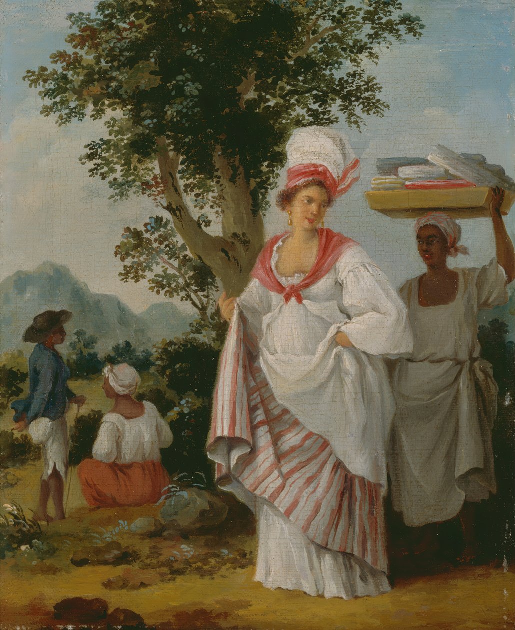 Egy nyugat-indiai kreol nő, akinél részt vett fekete szolgája, kb. 1780. alkotó: Agostino Brunias