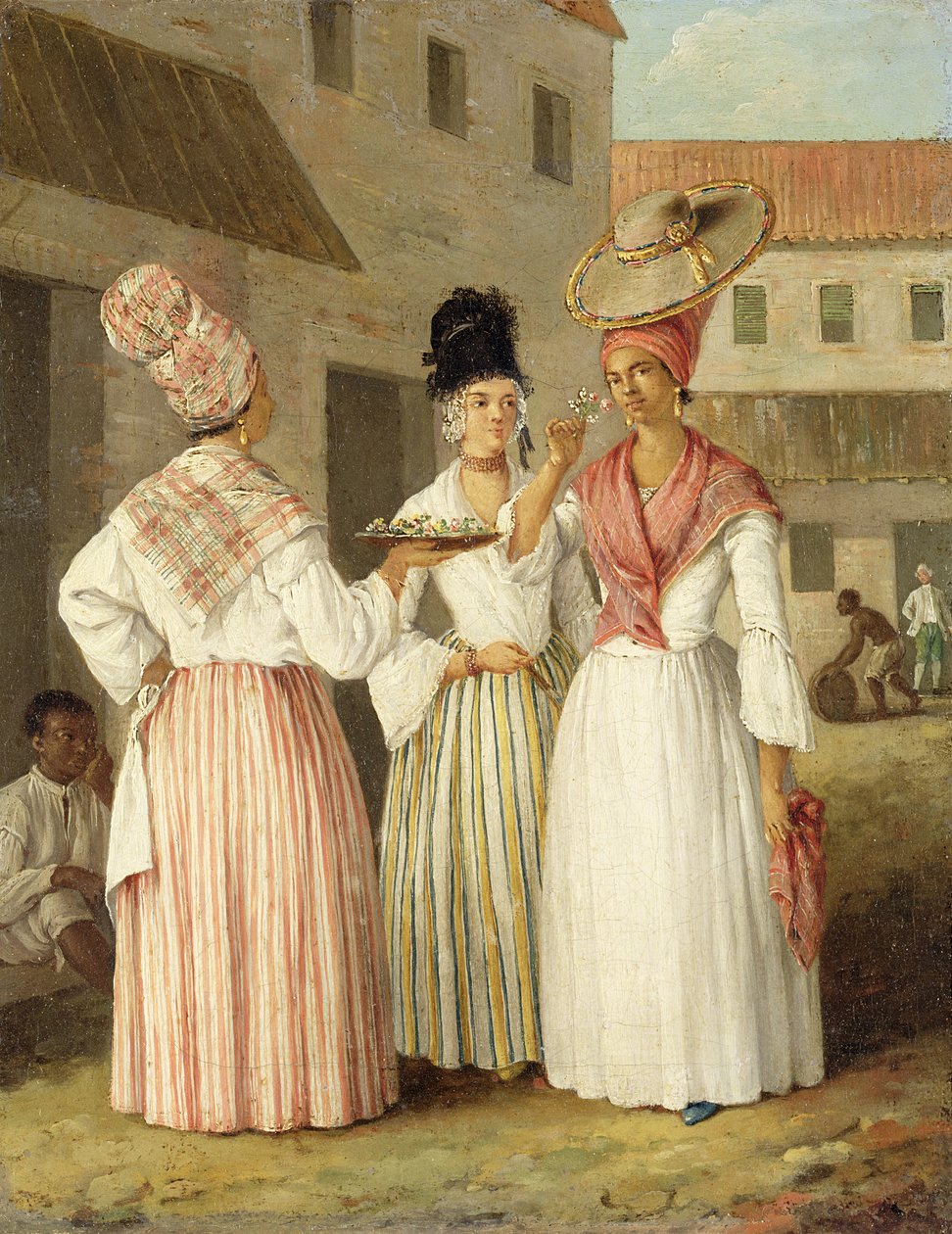 Egy nyugat-indiai viráglány és két másik szabad színes nő, 1769 körül (olaj, vászon) alkotó: Agostino Brunias