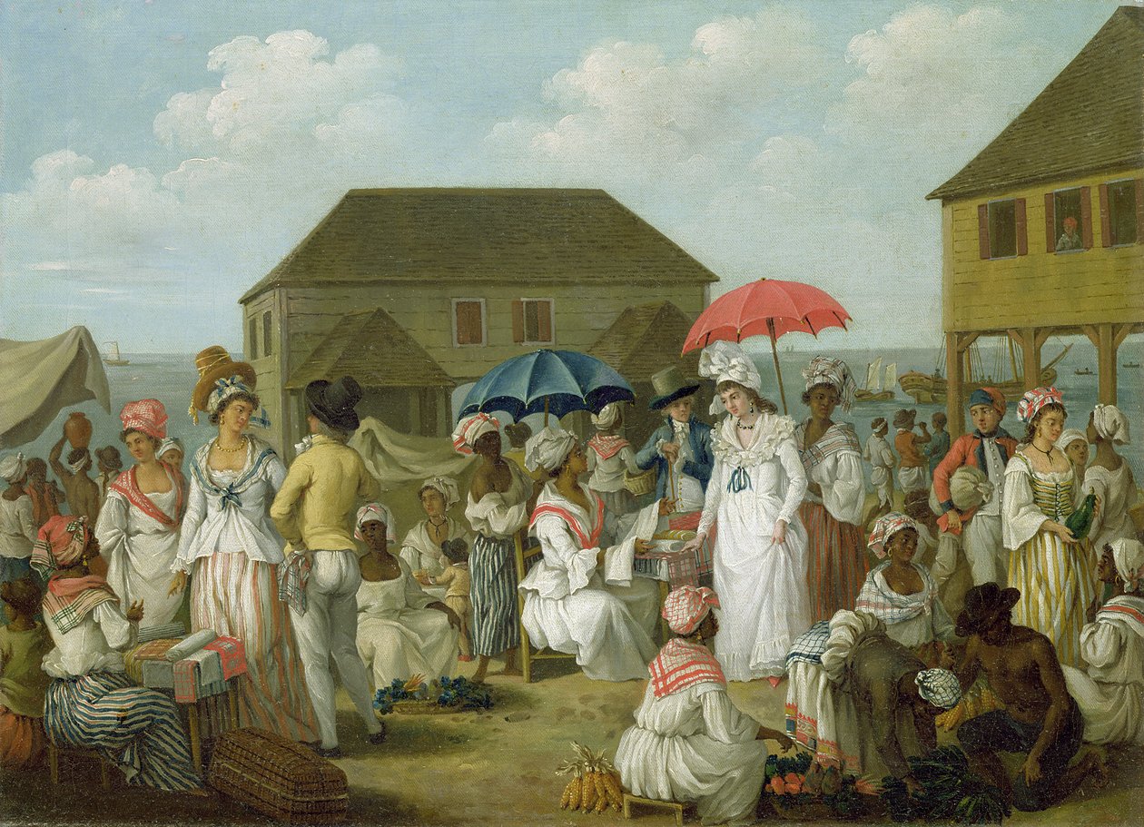 Vászonpiac, Dominika, 1780 körül (olaj, vászon) alkotó: Agostino Brunias