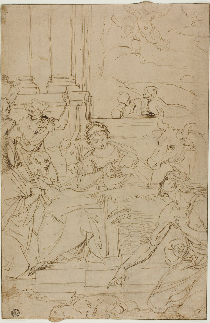 A Pásztorok imádata alkotó: Agostino Carracci