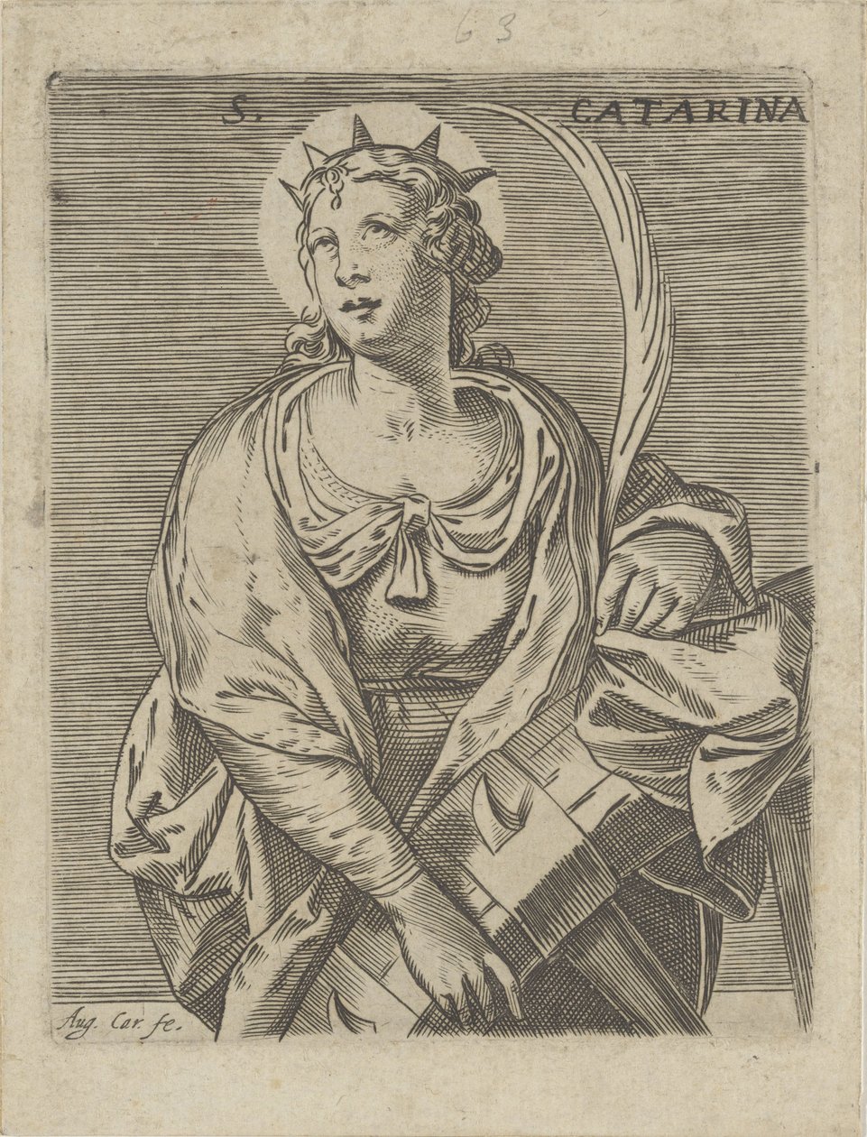 Alexandriai Katalin S. Catarina (cím a tárgyon) alkotó: Agostino Carracci