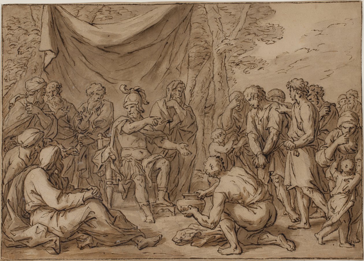 A foglyokat mezőúr elé viszik alkotó: Agostino Carracci
