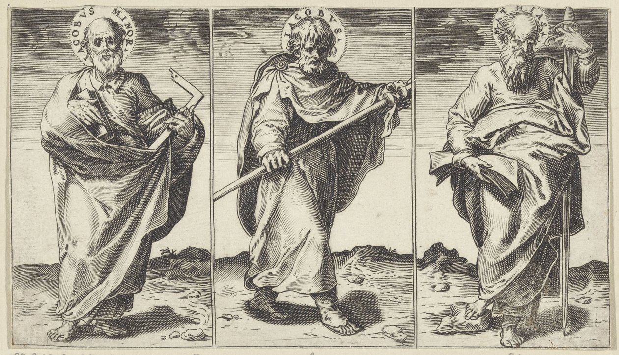 Kisebb Jakab, Nagyobb Jakab és Mattias Krisztus, Mária, Keresztelő János és az apostolok (sorozat címe) alkotó: Agostino Carracci