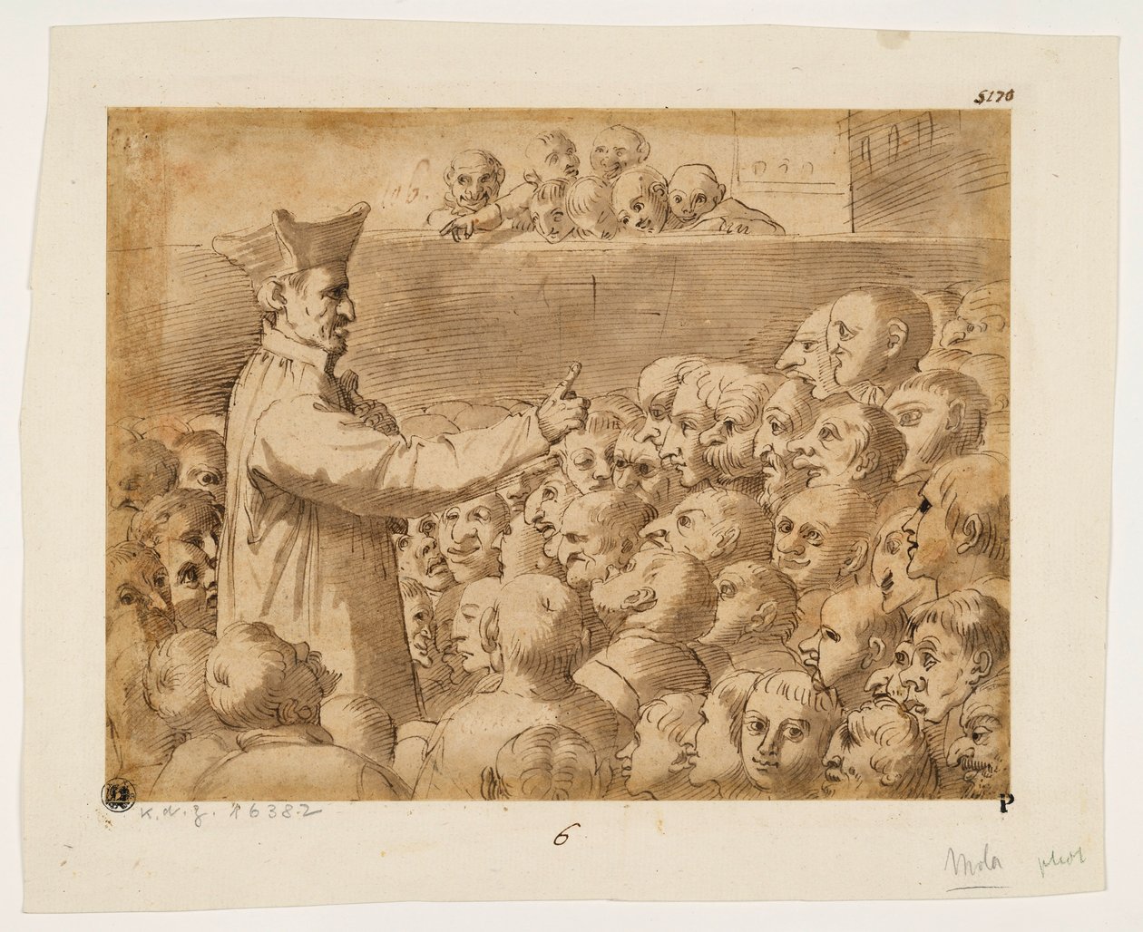 Egy prédikáció karikatúrája alkotó: Agostino Carracci