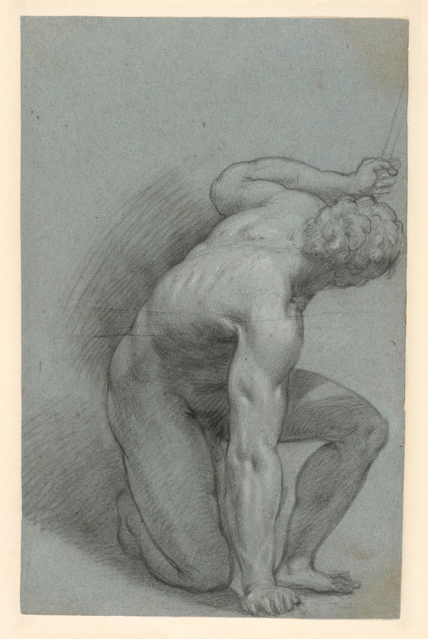 Térdelő alak (előlap); fekvő alak (hátlap) alkotó: Agostino Carracci