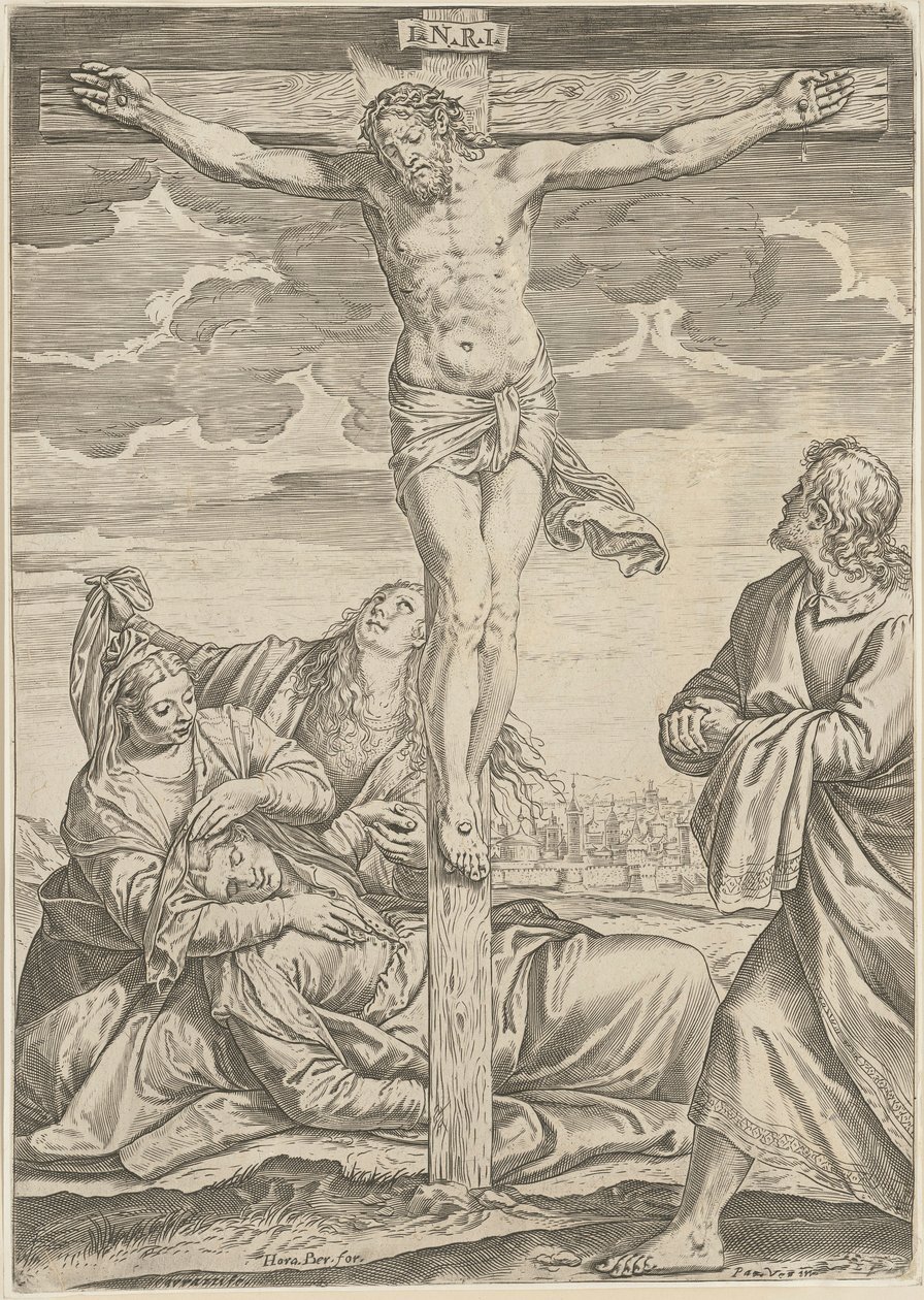 Keresztre feszítés alkotó: Agostino Carracci