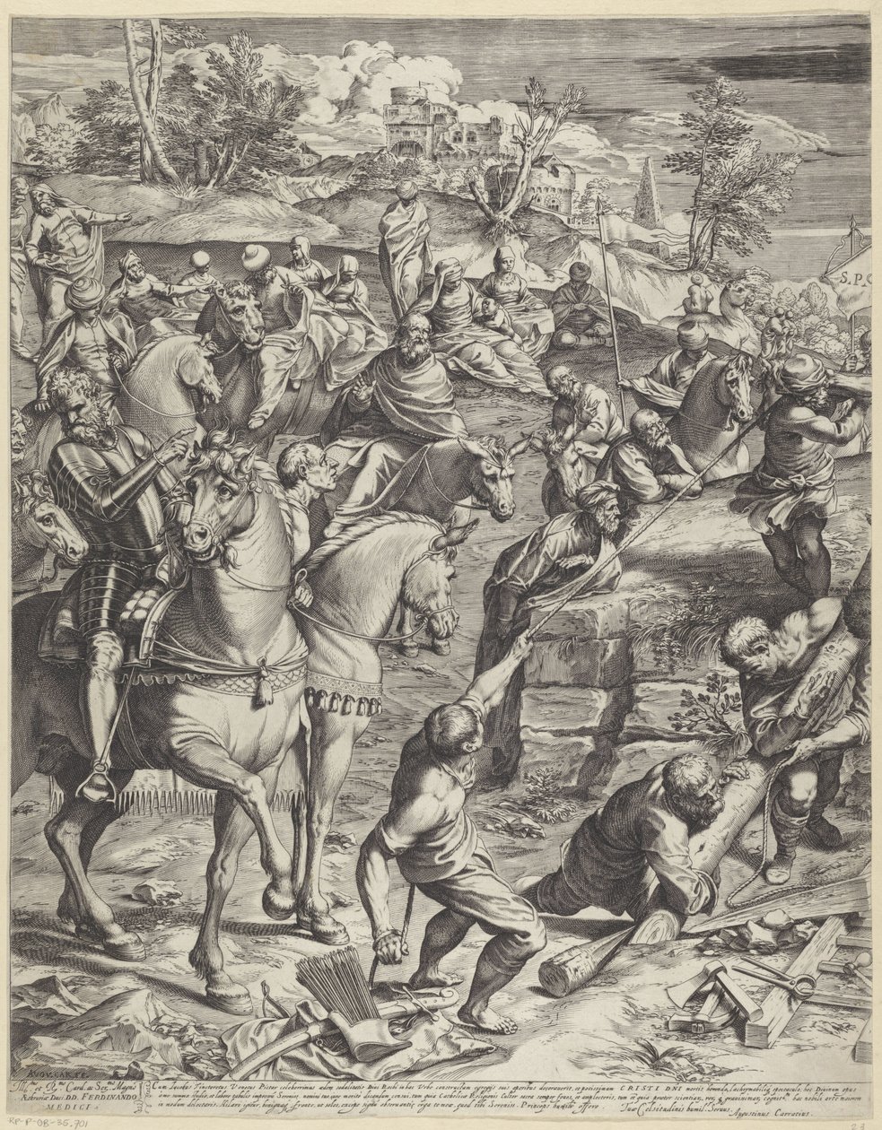 Krisztus keresztre feszítése (bal oldal) alkotó: Agostino Carracci
