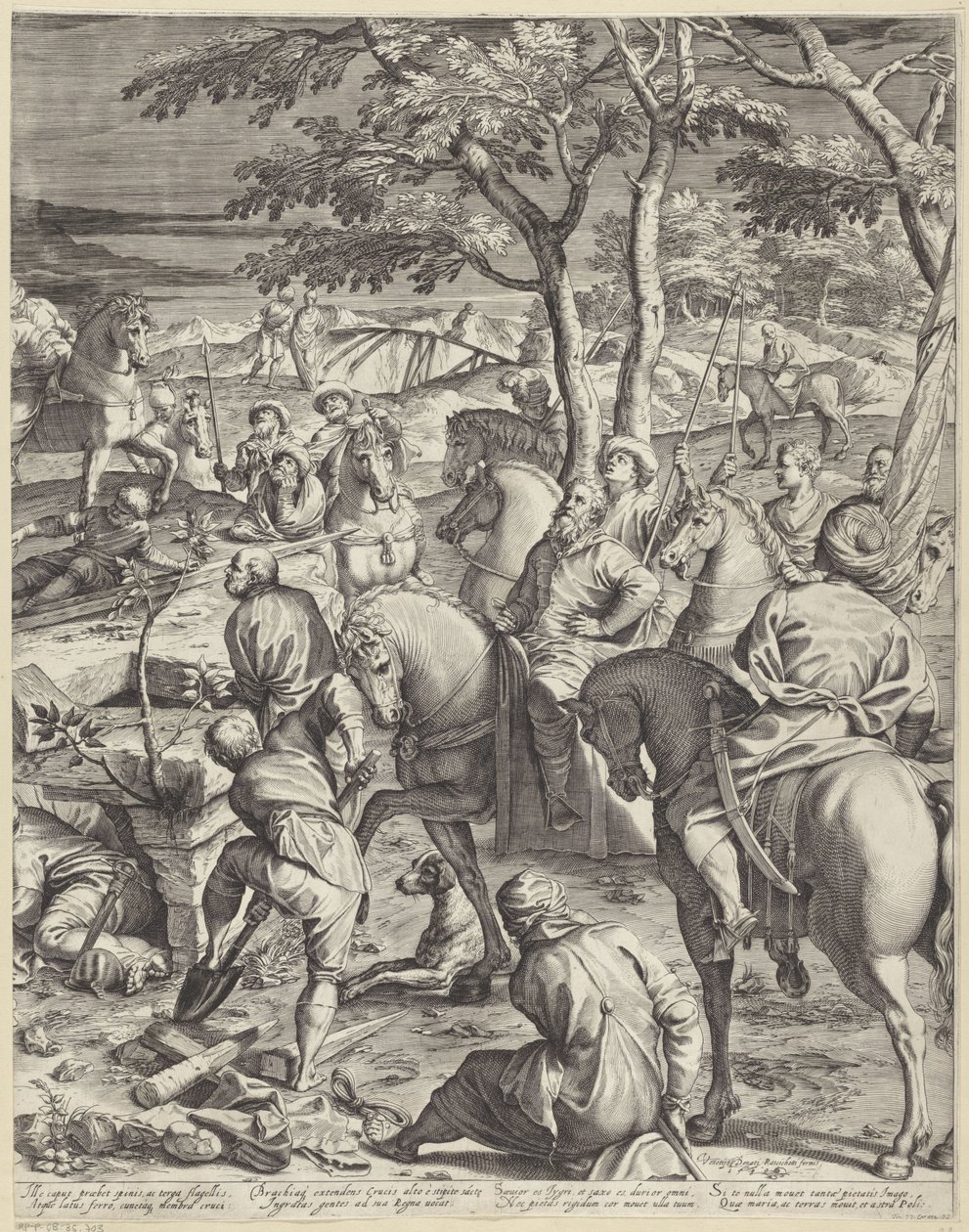 Krisztus keresztre feszítése (jobb oldali rész) alkotó: Agostino Carracci