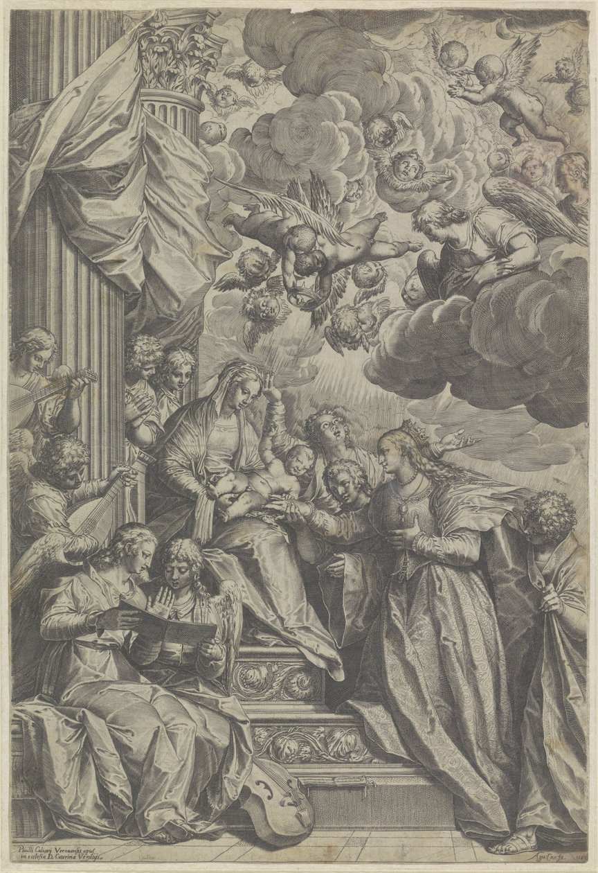 Szent Katalin misztikus házassága alkotó: Agostino Carracci
