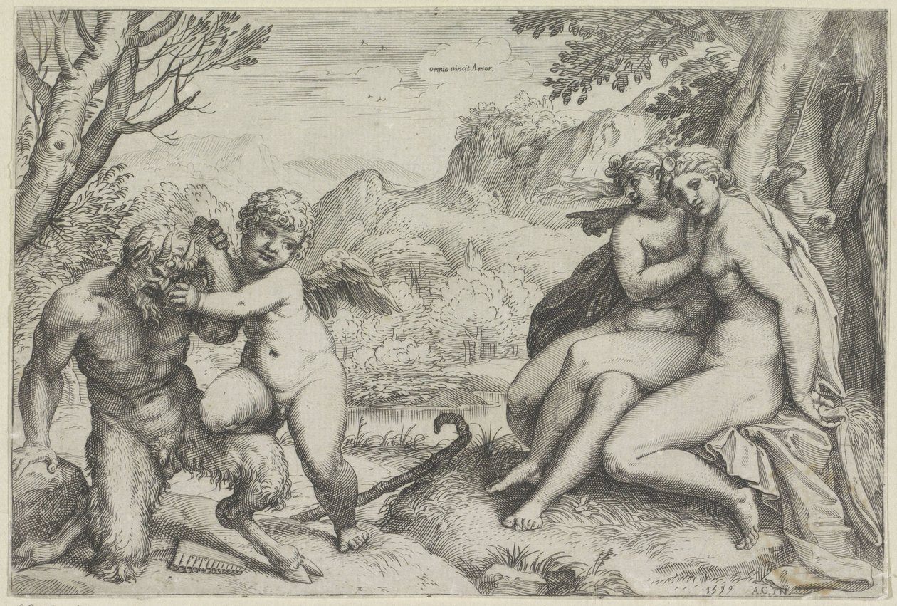 A szerelem mindent legyőz (cím a tárgyon) alkotó: Agostino Carracci