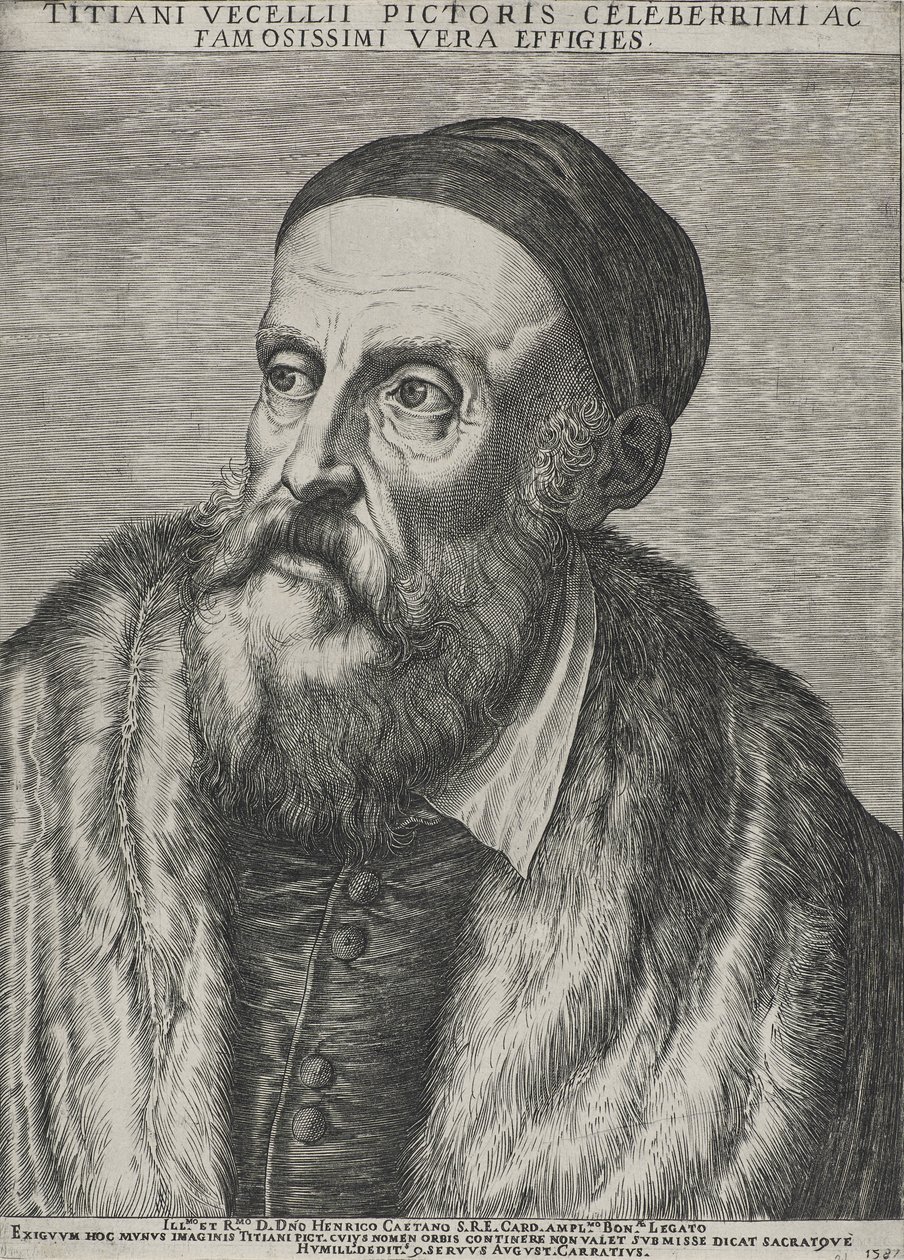 Tizian portréja, 1587 (metszet fektetett papírra vízjellel) alkotó: Agostino Carracci