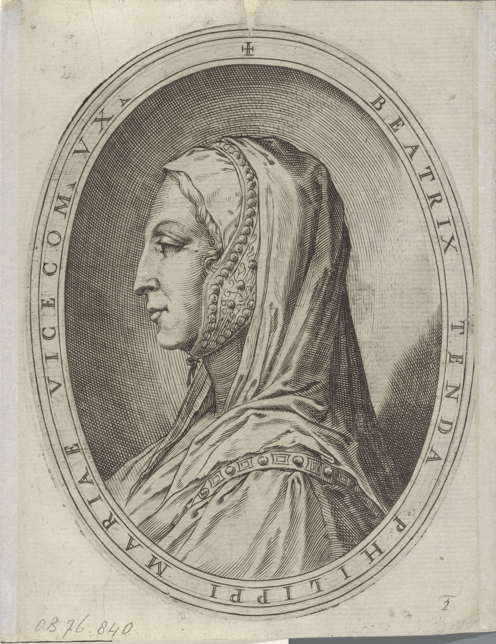 Portré van Beatrice of Tenda alkotó: Agostino Carracci