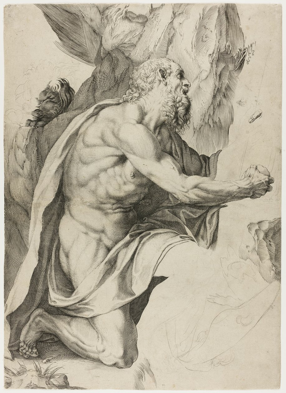 Szent Jeromos a bűnbánatban alkotó: Agostino Carracci